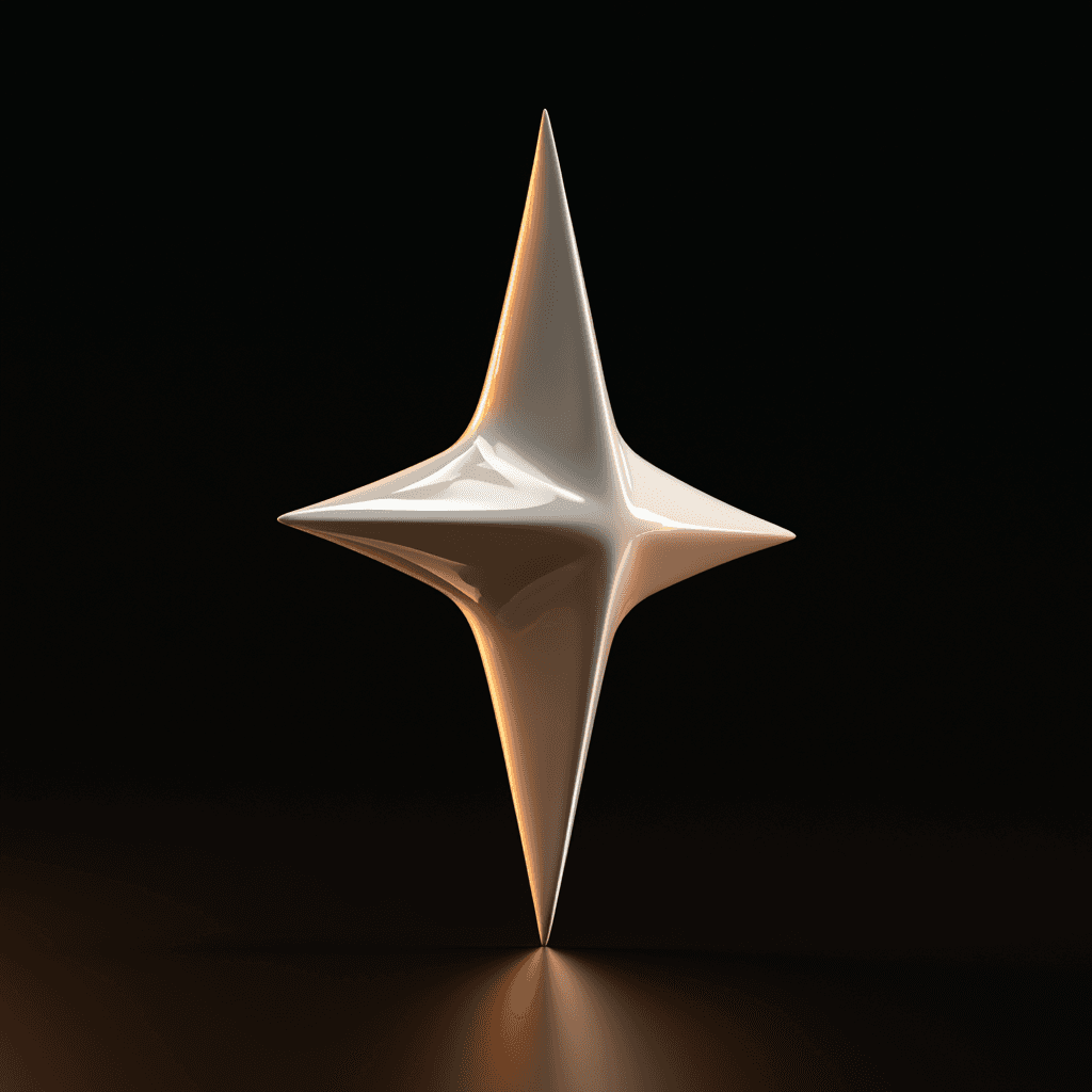 Ceramic compass star sculpture